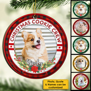 Merry Woofmas - Meowy Catmas - Upload Pet Photo - Personalized Round Ornament.