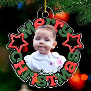 Miracle de Noël personnalisé avec photo - Décoration de Noël personnalisée pour toute la famille - Forme personnalisée en acrylique - Cadeau de Noël pour bébé, enfant et nouveau-né