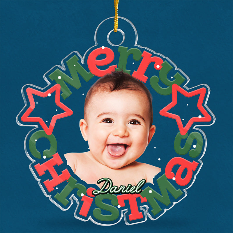 Miracle de Noël personnalisé avec photo - Décoration de Noël personnalisée pour toute la famille - Forme personnalisée en acrylique - Cadeau de Noël pour bébé, enfant et nouveau-né