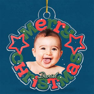 Miracle de Noël personnalisé avec photo - Décoration de Noël personnalisée pour toute la famille - Forme personnalisée en acrylique - Cadeau de Noël pour bébé, enfant et nouveau-né