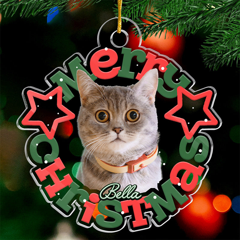 Testeur de biscuits officiel avec photo personnalisée - Décoration personnalisée pour chien et chat - Forme personnalisée en acrylique - Cadeau de Noël pour propriétaires et amoureux des animaux