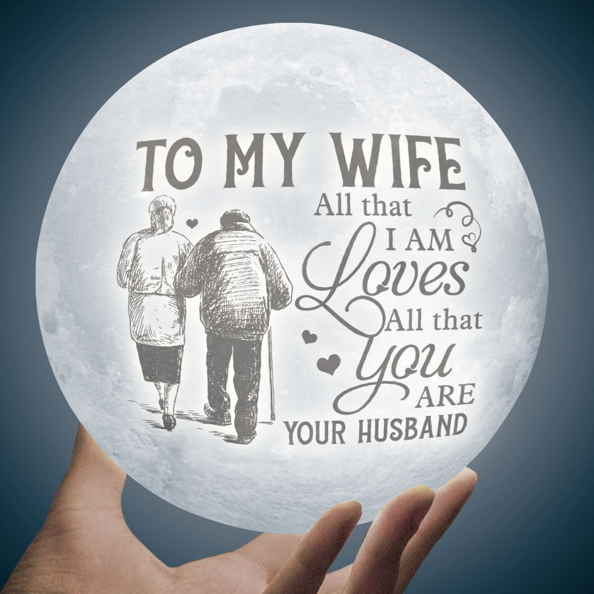 Tout ce que je suis aime tout ce que tu es - Lampe de lune - À ma femme, cadeau pour femme, anniversaire, fiançailles, mariage, cadeau de mariage, cadeau de Noël
