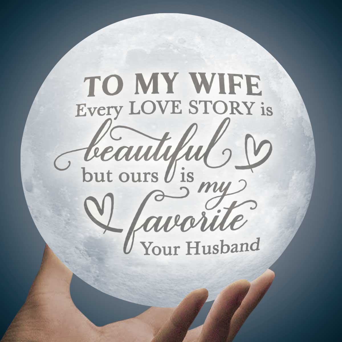 Notre histoire d'amour est ma préférée - Lampe de lune - À ma femme, cadeau pour femme, anniversaire, fiançailles, mariage, cadeau de mariage, cadeau de Noël