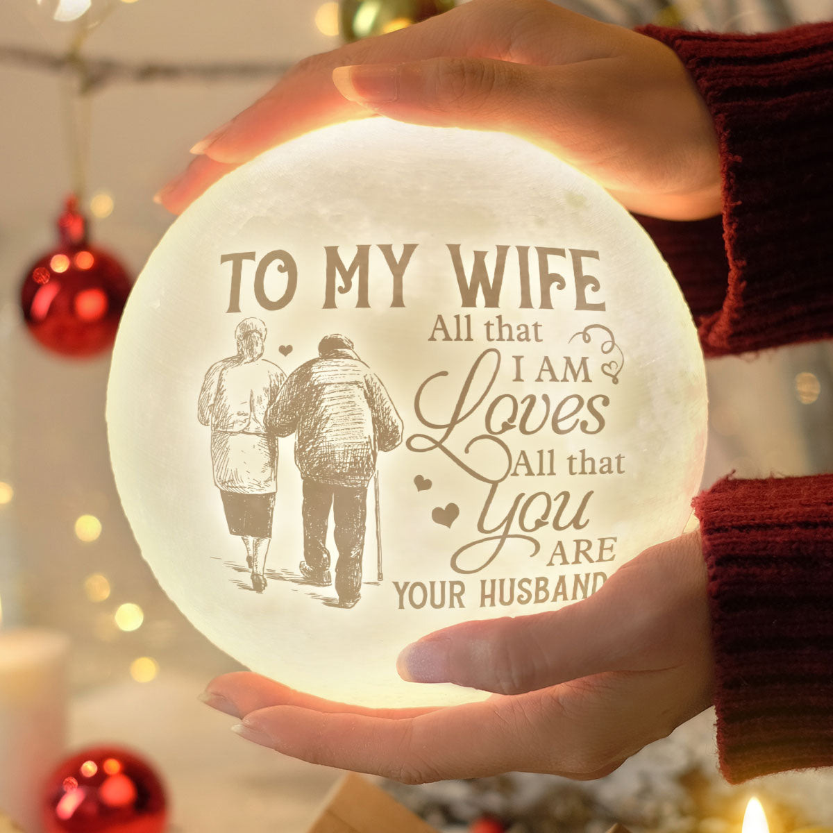 Tout ce que je suis aime tout ce que tu es - Lampe de lune - À ma femme, cadeau pour femme, anniversaire, fiançailles, mariage, cadeau de mariage, cadeau de Noël