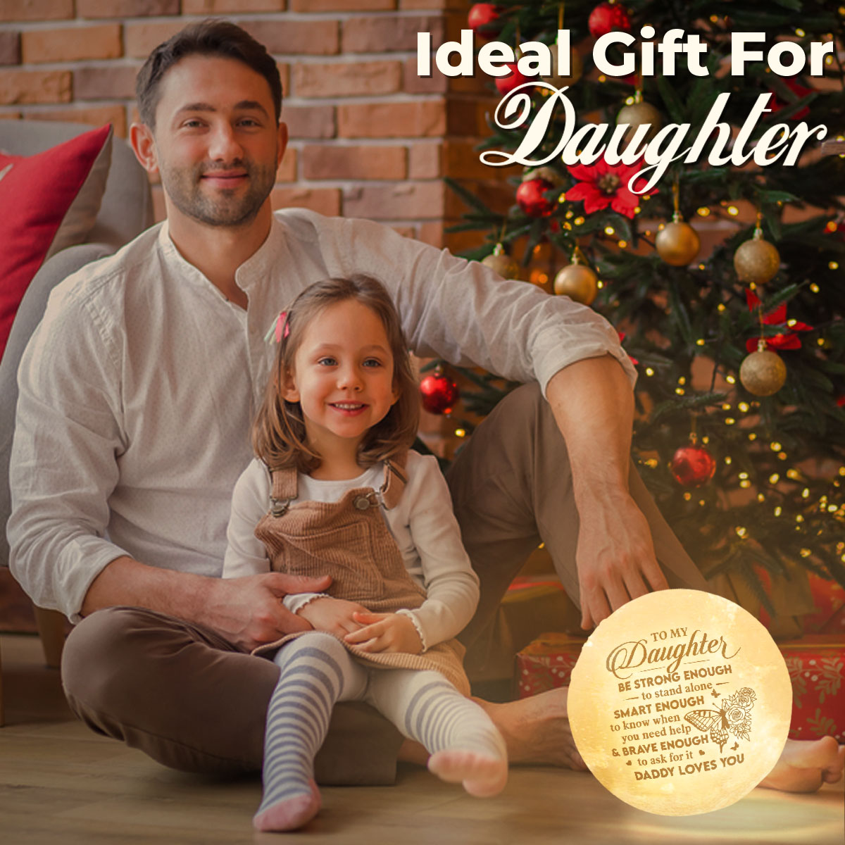 Assez intelligent pour savoir quand vous avez besoin d'aide - Lampe lunaire - À ma fille, cadeau pour fille, cadeau de papa pour fille, cadeau d'anniversaire pour fille, cadeau de Noël