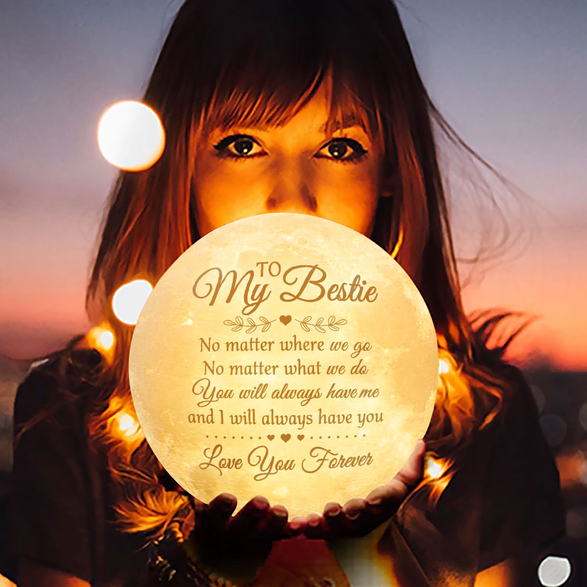 We'll Always Have Each Other - Moon Lamp - Gift For Bestie, Best Friend, Sister, Birthday Gift For Bestie And Friend, Christmas Gift