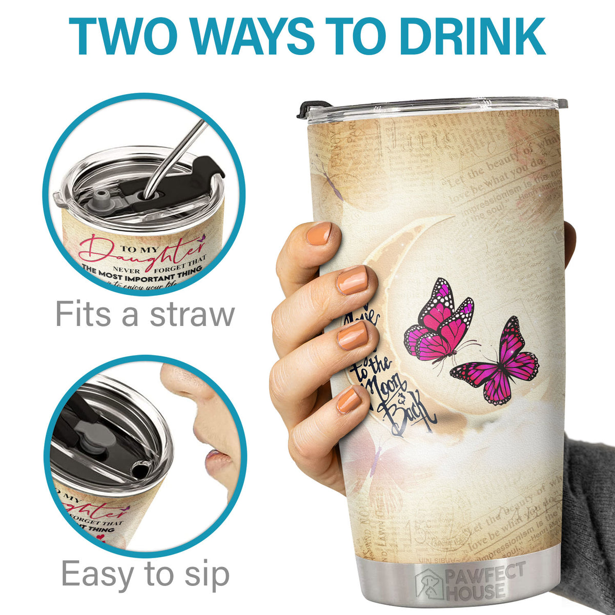 Mais je peux te promettre de t'aimer pour le reste de ma vie - Tumbler - À ma fille, Cadeau pour fille, Cadeau fille de maman, Cadeau d'anniversaire pour fille