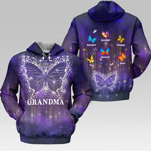 Grandma Is My Angel - Family Personalized Custom Unisex All-Over Printed Hoodie - Mother's Day, Gift For Grandma