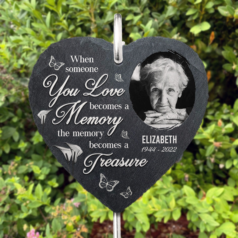 Souvenirs photo personnalisés avec vous êtes un trésor - Ardoise et crochet de jardin commémoratif personnalisés - Cadeau de condoléances, cadeau pour les membres de la famille