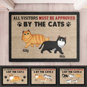 Vous devez être approuvé par les chats - Tapis décoratif personnalisé pour chat - Cadeau pour les propriétaires d'animaux et les amoureux des animaux