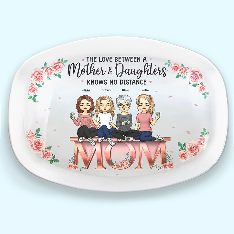 L'amour entre mère et fille - Plateau personnalisé pour la famille - Cadeau de fête des mères et d'anniversaire pour maman