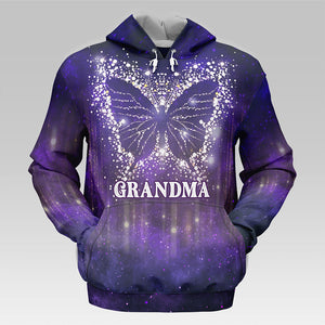 Grandma Is My Angel - Family Personalized Custom Unisex All-Over Printed Hoodie - Mother's Day, Gift For Grandma