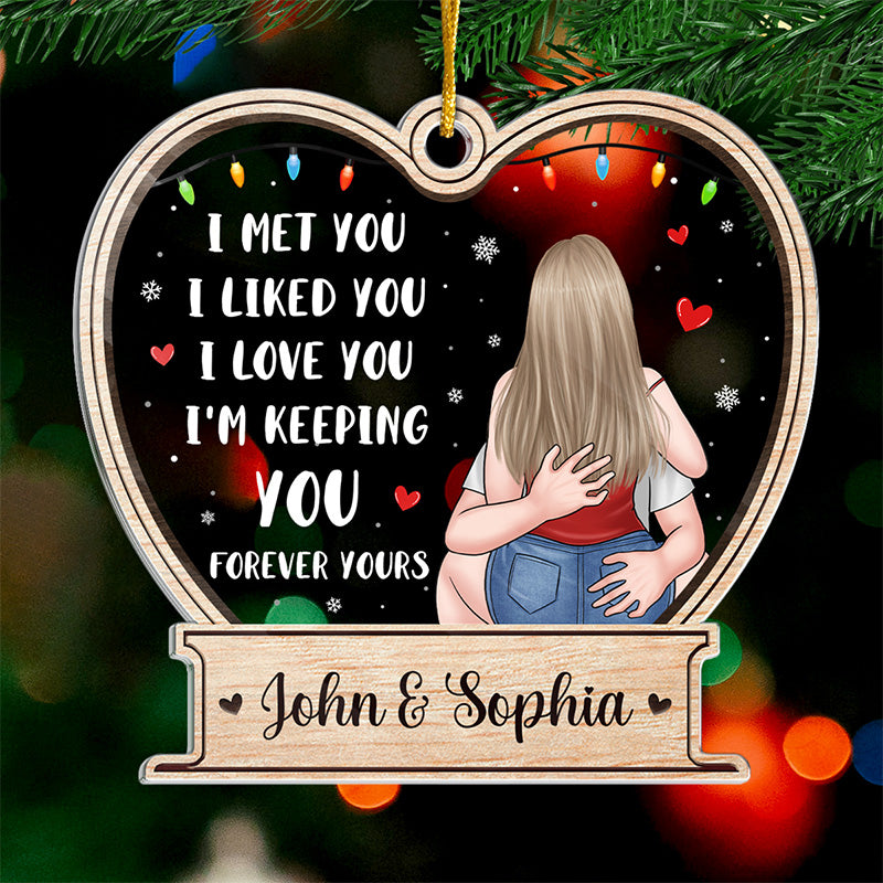 Juste un fou pour toi - Ornement personnalisé pour couple - Forme personnalisée en acrylique - Cadeau de Noël pour mari et femme, anniversaire