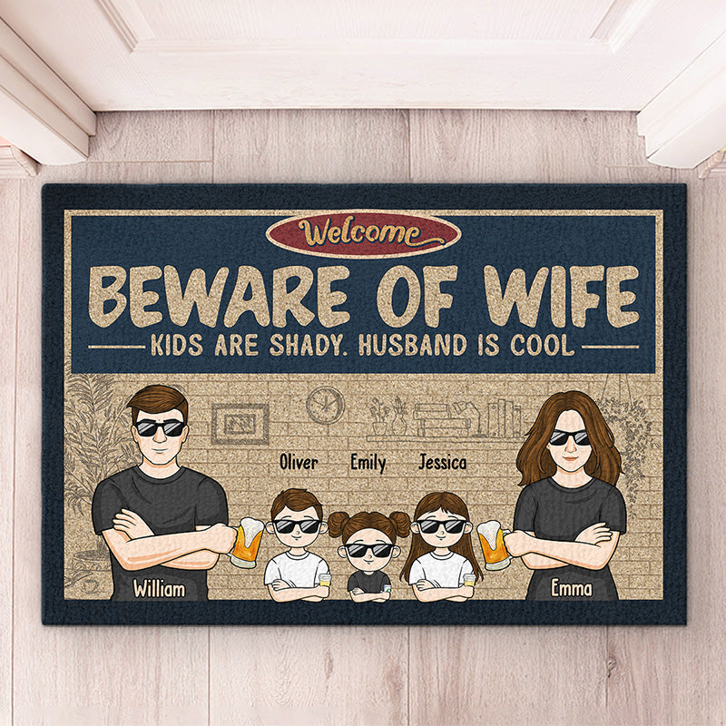 Nos standards ont baissé avec chaque enfant - Tapis décoratif personnalisé pour la famille - Cadeau pour les membres de la famille