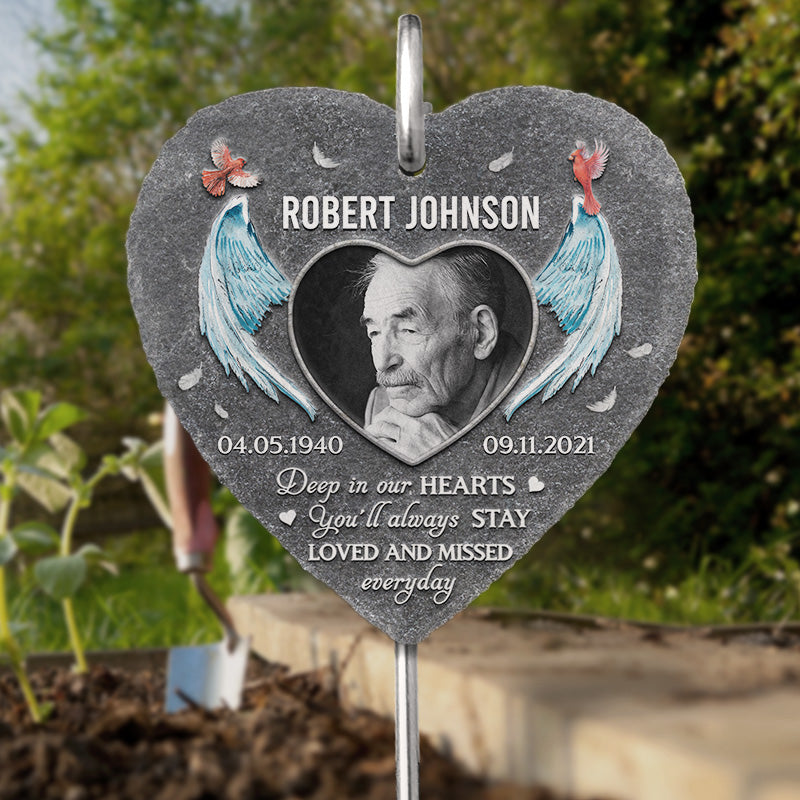 Photo personnalisée que vous serez toujours aimé - Mémorial personnalisé Ardoise de jardin commémorative et crochet - Cadeau de condoléances, cadeau pour les membres de la famille