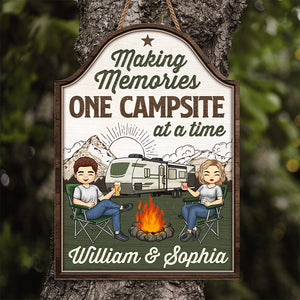Partenaires de camping pour la vie - Panneau en bois personnalisé pour décoration d'intérieur - Cadeau de pendaison de crémaillère pour couples, mari et femme, amoureux du camping