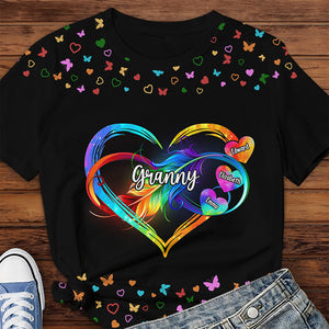 Grand-mère est notre plus grand ange sur Terre - T-shirt unisexe personnalisé imprimé sur toute la surface - Cadeau de fête des mères et d'anniversaire pour grand-mère