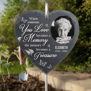 Souvenirs photo personnalisés avec vous êtes un trésor - Ardoise et crochet de jardin commémoratif personnalisés - Cadeau de condoléances, cadeau pour les membres de la famille