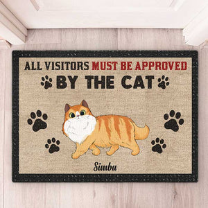 Vous devez être approuvé par les chats - Tapis décoratif personnalisé pour chat - Cadeau pour les propriétaires d'animaux et les amoureux des animaux