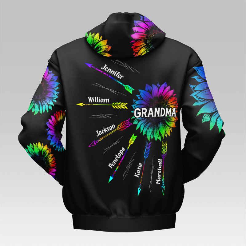 Ma grand-mère est tellement cool - Sweat à capuche unisexe personnalisé avec imprimé intégral - Fête des mères, cadeau pour grand-mère