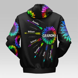 Ma grand-mère est tellement cool - Sweat à capuche unisexe personnalisé avec imprimé intégral - Fête des mères, cadeau pour grand-mère
