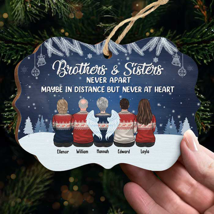 Frères et sœurs ne se séparent jamais - Décoration de Noël personnalisée en bois/aluminium en forme de Benelux - Cadeau pour frères et sœurs, cadeau de Noël