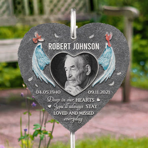 Photo personnalisée que vous serez toujours aimé - Mémorial personnalisé Ardoise de jardin commémorative et crochet - Cadeau de condoléances, cadeau pour les membres de la famille
