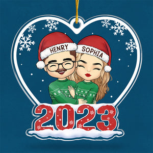 Désolé, mais tu es coincé avec moi maintenant - Ornement personnalisé pour couple - Forme personnalisée en acrylique - Cadeau de Noël pour mari et femme, anniversaire