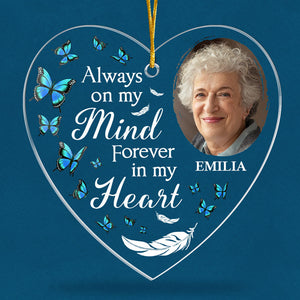 Custom Photo You Are Not Missed - Memorial Personalized Custom Ornament - Acrylic Heart Shaped - Christmas Gift, Sympathy Gift For Family Members