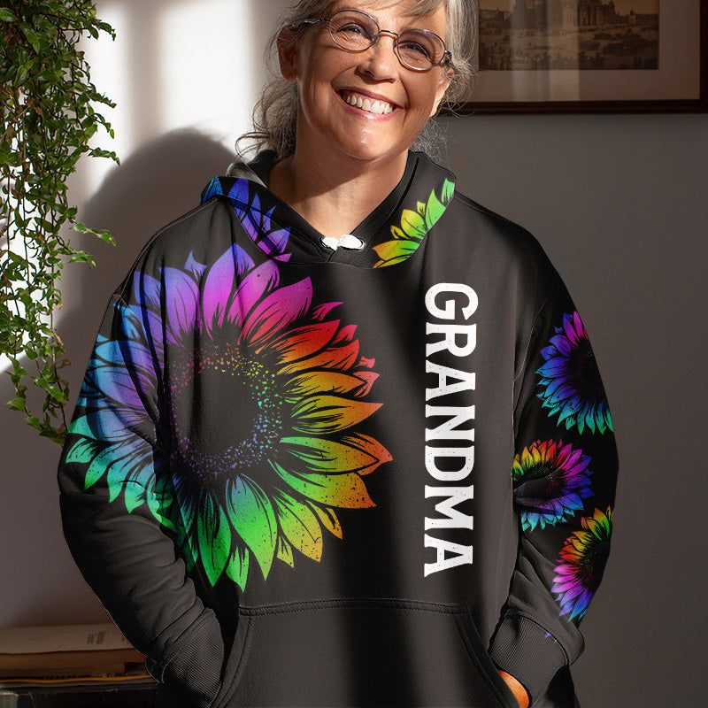 Ma grand-mère est tellement cool - Sweat à capuche unisexe personnalisé avec imprimé intégral - Fête des mères, cadeau pour grand-mère