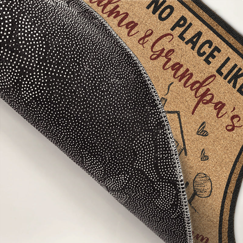 Bienvenue chez Grand-père et Grand-mère - Tapis décoratif personnalisé pour la famille - Cadeau pour grand-mère et grand-père