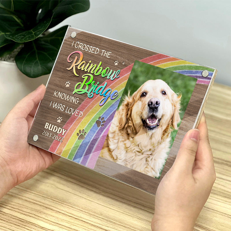 Je serai ton ange gardien - Cadre photo magnétique en acrylique personnalisé - Cadeau de condoléances, cadeau pour les propriétaires d'animaux de compagnie, les amoureux des animaux