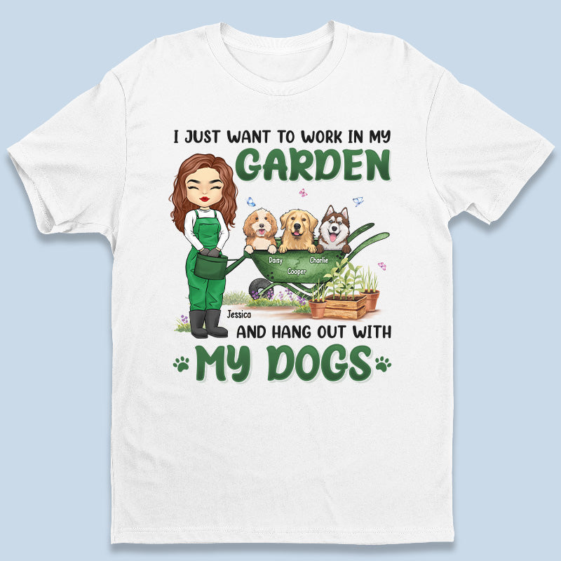 Travaillez au jardin, passez du temps avec des bébés à fourrure ! T-shirt, sweat à capuche et sweat-shirt unisexe personnalisé pour chien et chat ! Cadeau pour propriétaires d'animaux, amoureux des animaux et passionnés de jardinage.