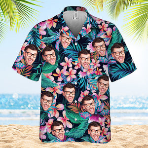 Photo personnalisée « On n'a jamais assez d'Hawaï » - T-shirt hawaïen unisexe personnalisé avec visage personnalisé - Cadeau pour les membres de la famille, les propriétaires d'animaux et les amoureux des animaux