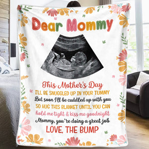 Custom Photo Mommy, You Are Doing A Great Job - Family Personalized Custom Baby Blanket - Baby Shower Gift, Gift For First Mom