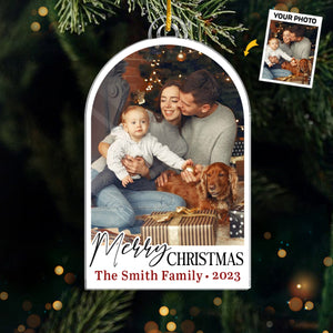 Custom Photo All Hearts Come Home For Christmas - Family Personalized Custom Ornament - Acrylic Custom Shaped - Christmas Gift For Family Members