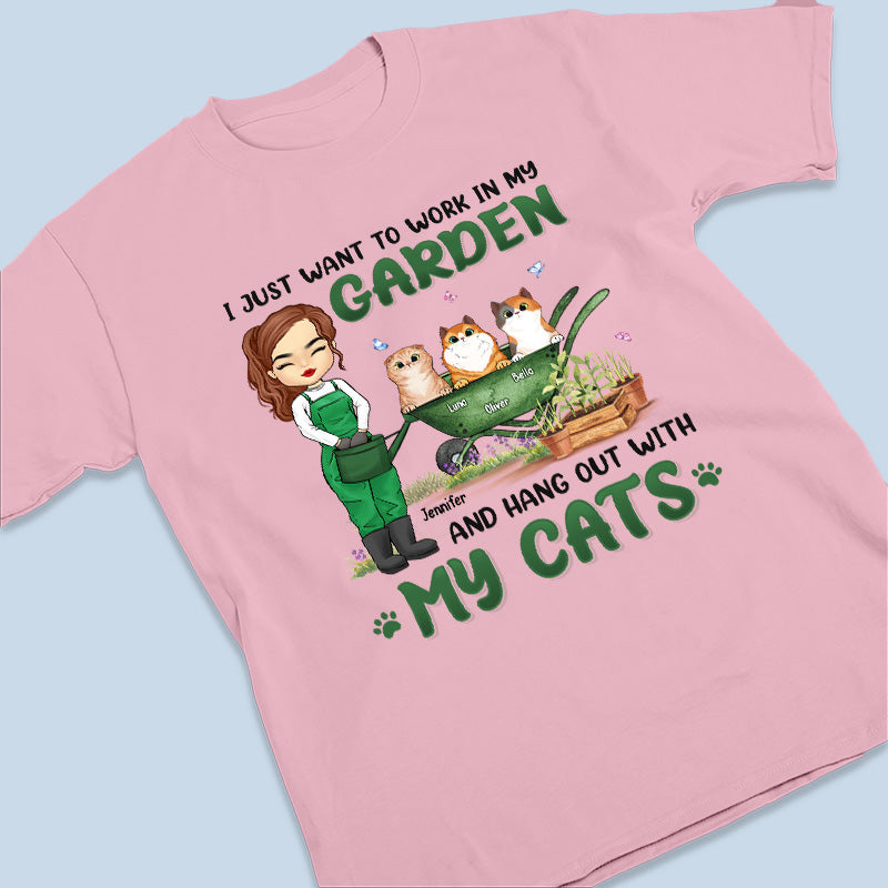Travaillez au jardin, passez du temps avec des bébés à fourrure ! T-shirt, sweat à capuche et sweat-shirt unisexe personnalisé pour chien et chat ! Cadeau pour propriétaires d'animaux, amoureux des animaux et passionnés de jardinage.