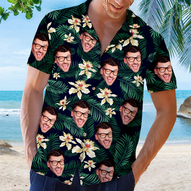 Custom Photo Some Call It Hawaii I Call It Paradise - Family Personalized Custom Face Unisex Hawaiian Shirt - Gift For Family Members, Pet Owners, Pet Lovers