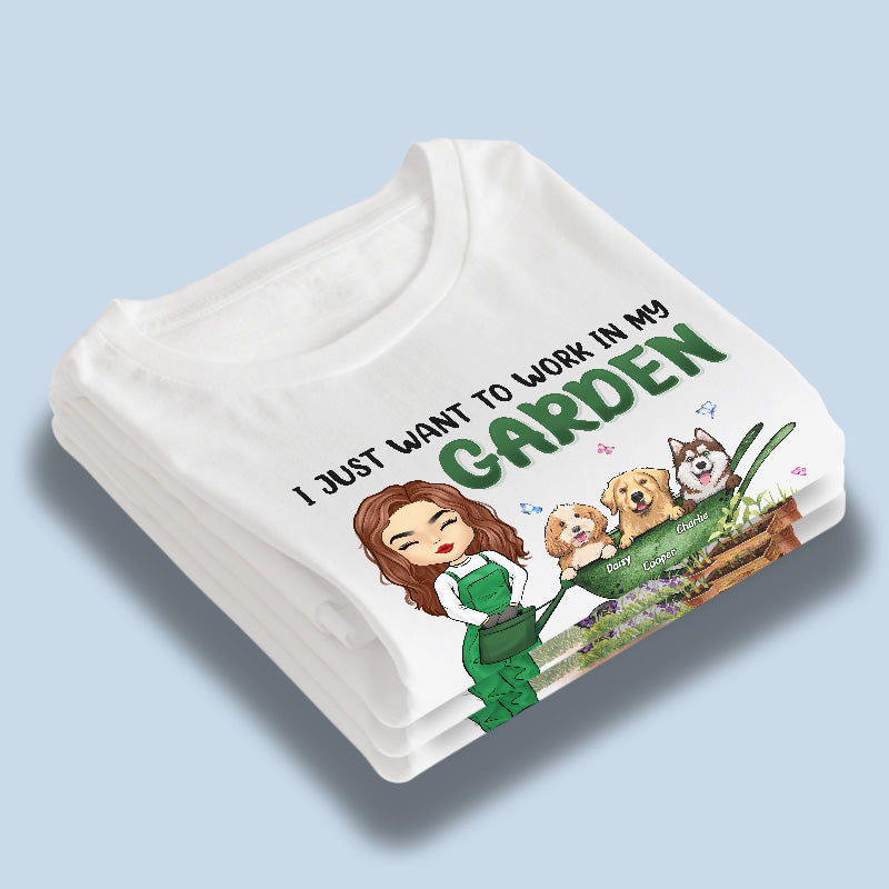 Travaillez au jardin, passez du temps avec des bébés à fourrure ! T-shirt, sweat à capuche et sweat-shirt unisexe personnalisé pour chien et chat ! Cadeau pour propriétaires d'animaux, amoureux des animaux et passionnés de jardinage.