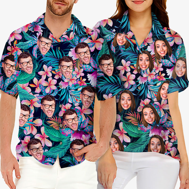 Photo personnalisée « On n'a jamais assez d'Hawaï » - T-shirt hawaïen unisexe personnalisé avec visage personnalisé - Cadeau pour les membres de la famille, les propriétaires d'animaux et les amoureux des animaux
