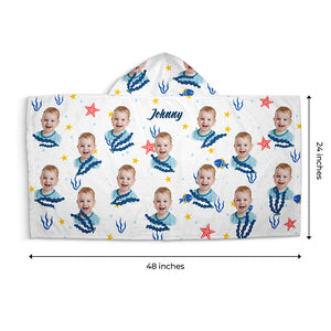 Serviette de plage à capuche personnalisée avec photo « Nous avons tous besoin de vitamines » - Cadeau pour enfants et membres de la famille