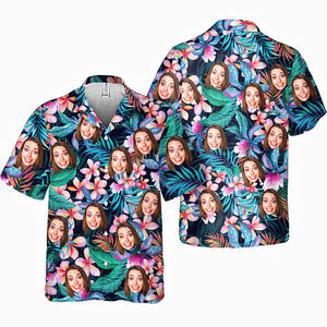 Photo personnalisée « On n'a jamais assez d'Hawaï » - T-shirt hawaïen unisexe personnalisé avec visage personnalisé - Cadeau pour les membres de la famille, les propriétaires d'animaux et les amoureux des animaux