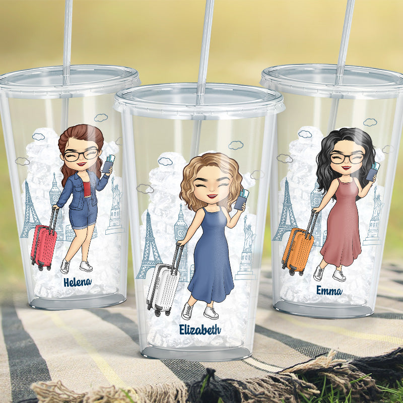 L'aventure en vaut la peine - Gobelet en acrylique transparent personnalisé pour les voyages - Cadeau pour les amoureux du voyage