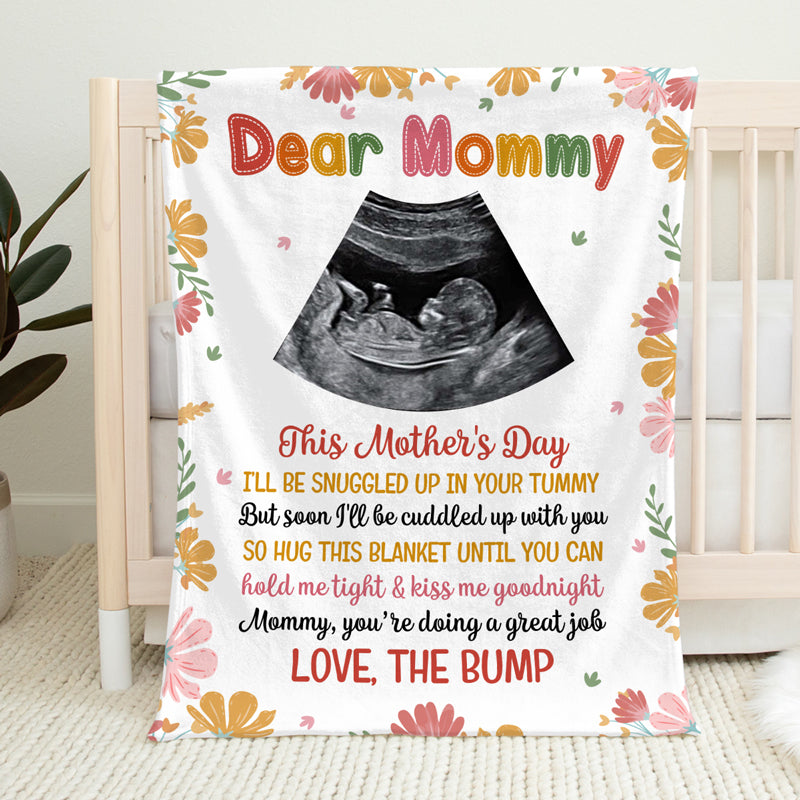 Custom Photo Mommy, You Are Doing A Great Job - Family Personalized Custom Baby Blanket - Baby Shower Gift, Gift For First Mom