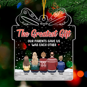 Famille où la vie commence et où l'amour ne finit jamais - Décoration personnalisée pour la famille - Boîte cadeau en acrylique - Cadeau de Noël pour les membres de la famille