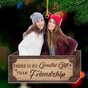 Photo personnalisée pour amis : l'esprit de Noël ! Décoration personnalisée pour meilleure amie ! En acrylique, forme personnalisée ! Cadeau de Noël pour meilleures amies, meilleures amies et sœurs.