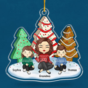 Je vous envoie des câlins de Noël à travers les kilomètres - Ornement personnalisé pour la famille - Forme personnalisée en acrylique - Cadeau de Noël pour les membres de la famille
