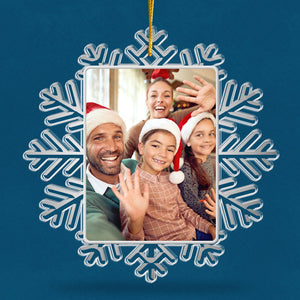 Décoration de Noël personnalisée avec photo de famille - Décoration personnalisée en acrylique - Cadeau de Noël pour les membres de la famille