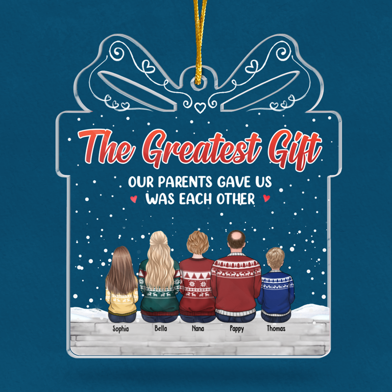 Famille où la vie commence et où l'amour ne finit jamais - Décoration personnalisée pour la famille - Boîte cadeau en acrylique - Cadeau de Noël pour les membres de la famille