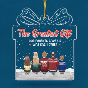 Famille où la vie commence et où l'amour ne finit jamais - Décoration personnalisée pour la famille - Boîte cadeau en acrylique - Cadeau de Noël pour les membres de la famille